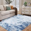 Washable Area Rug, Soft Faux Wool, Non-Slip, Low Pile, Abstract Design for Living Room, Bedroom, Dining Room. - 3 of 4