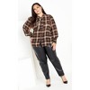 Women's Plus Size Plaid Level Top - black | CITY CHIC - image 3 of 4