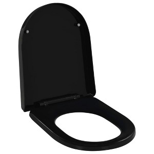 vidaXL Soft-close Toilet Seat with Quick-release Design Black - 1 of 4