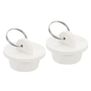 Unique Bargains Rubber Flexible Bathtub Sink Drain Stoppers with Hanging Ring 2 Pcs - 1 of 4