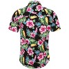 Lars Amadeus Men's Summer Floral Print Short Sleeve Button Down Beach Hawaiian Casual Shirt - 3 of 4