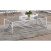 Lille Rectangular Coffee Table with Glass Top Chrome - Coaster - 2 of 4