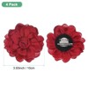 Unique Bargains Alloy Satin Fabric Big Rose Flower Dainty Brooches 4 Pcs - 3 of 4