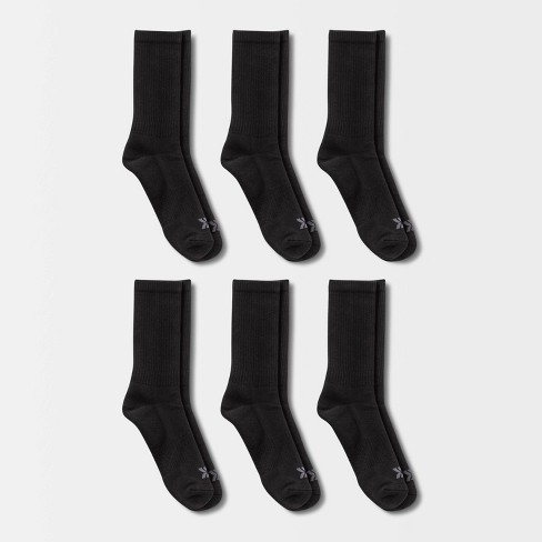 All in Motion Men’s NO-SHOW Sock 8 Pairs BLACK sz 6-12 Arch Support Zone  Cush