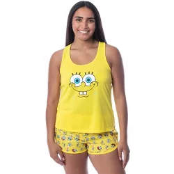 Nickelodeon SpongeBob SquarePants Womens' Faces Tank Pajama Short Set (S) Yellow