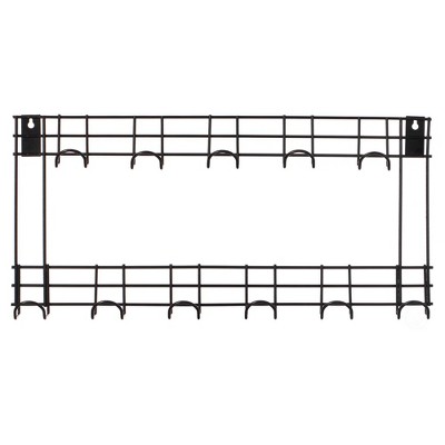 Black Steel Wall Mount Garden Tool Storage Rack