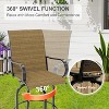 Nasitip Outdoor Swivel Bar Stools Set of 2, Patio High Chairs with Armrests, Textilene Fabric, 360° Rotation - 3 of 4
