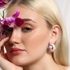 SOHI Women's Blush Pink:Daisy White The Overlap Stud Earrings - 3 of 4
