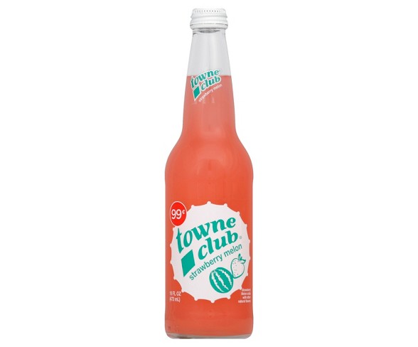 Towne Club Strawberry Melon Soda - 16 fl oz Glass Bottle
