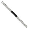 Black Bow Jewelry 11.5mm Stainless Steel & Carbon Fiber I.D. Link Bracelet, 8.25 Inch - 2 of 4