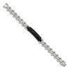 Black Bow Jewelry 11.5mm Stainless Steel & Carbon Fiber I.D. Link Bracelet, 8.25 Inch - image 2 of 4