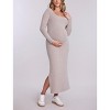 Women's Square Neck Rib Knit Long Sleeve Bodycon Maxi Dress | Motherhood Maternity - 3 of 4