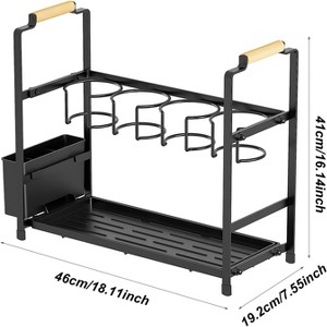 Water Bottle Organizer Holder, Double Layer Water Bottle Organizer Rack Carbon Steel Cup Storage Drying Rack With Tray for Kitchen Tabletop Cabinets - 1 of 4