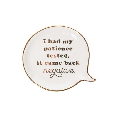 Totalee Gift Patience Tested. Trinket Tray Ceramic White