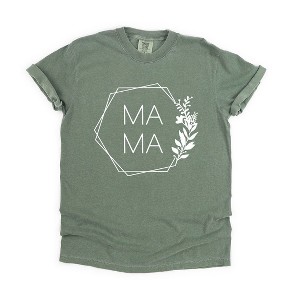 Simply Sage Market Women's Mama Floral Hexagon Short Sleeve Garment Dyed Tee - 1 of 4