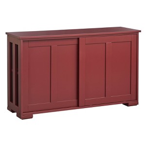 Pacific Stackable Cabinet with Sliding Doors Red - Buylateral: Transitional Style, Adjustable Shelf, MDF - 1 of 4