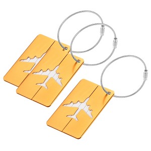 Unique Bargains Aluminium Lightweight Backpack Identifier Card Travel Luggage Tags 3 Pcs - 1 of 3