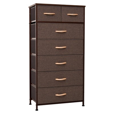 Crestlive Products 7 Drawers Vertical Dresser for Bedroom Storage Tower with Sturdy Steel Frame Wood Top Easy Pull Fabric Bins Handles