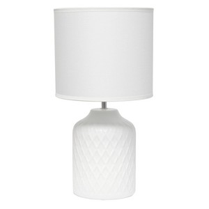 Simple Designs 17.25" Touch of Chevron Ceramic Table Lamp with Matching Drum Shade - 1 of 4