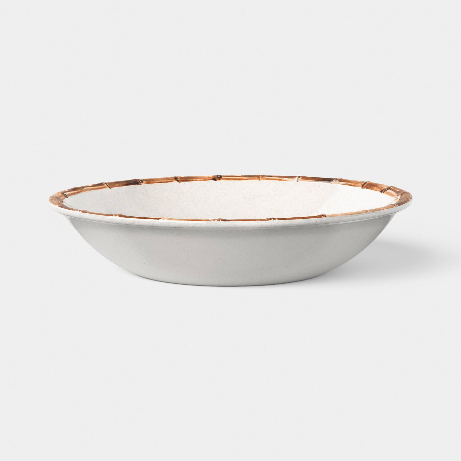 36 fl oz Bamboo Border Dinner Bowl White - Threshold™