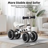 Allobebe Baby Balance Bike for Ages 1-3 – Adjustable Seat, Silent & Soft 4-Wheel Ride On White - 3 of 4
