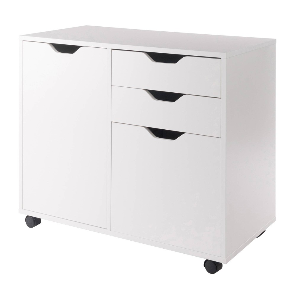 Photos - File Folder / Lever Arch File Halifax 2 Sections Mobile Filing Cabinet White - Winsome