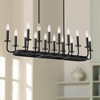Possini Euro Design Black Linear Pendant Chandelier Lighting 39" Wide Industrial 16-Light Fixture for Kitchen Island Dining Room - 2 of 4