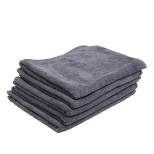 Unique Bargains 250GSM Microfiber Towel Clean Cloths Car Washing Wax Polish Gray 5pcs 25.60"x13"