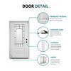 36 x 80 Smooth Fiberglass Entry Door with Brickmould, Vinyl Frame, Left Hand Inswing,White Primed Knock-Down Door - 3 of 4
