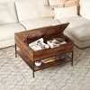 Racxily Flip-Top Coffee Table with Storage - Dark Walnut & Black Metal - 31.5" Lift-Top Design w/Hidden Compartment - Easy Assembly Living Room Table - 2 of 4