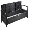 Barton Outdoor Patio Deck Box Storage Bench w/ Seat Cushion Furniture, Black - image 4 of 4