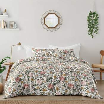 3pc Vintage Floral Full/Queen Kids' Comforter Bedding Set Pink and Green - Sweet Jojo Designs