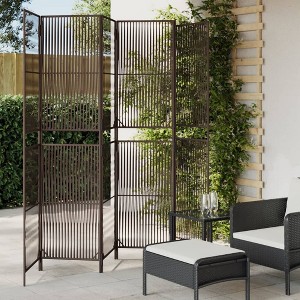 vidaXL Room Divider 6 Panels Brown Poly Rattan - 1 of 4