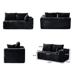 WJSHome 104 Inch Modular Sectional Cloud Couch, Boneless Sofa with Deep Seat, Comfy Fluffy Couch with L-Shaped Chaise,Right-Facing Chaise - 1 of 4
