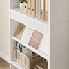 71 Inch Farmhouse Bookcase with Double Fluted Design & Wooden Base, 5 Tier Tall Bookshelf for Office Library - 4 of 4