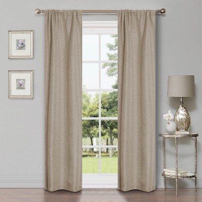 Classic Linen Design Room Darkening Semi-Blackout Curtains, Set of 2 by Blue Nile Mills