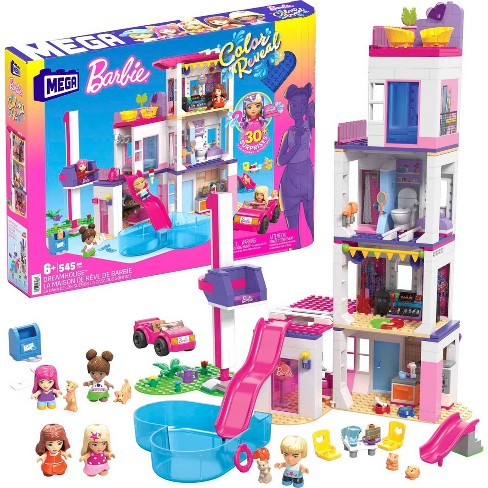 versieren bibliothecaris Oom of meneer Mega Barbie Color Reveal Dreamhouse Building Set - 545pcs : Target