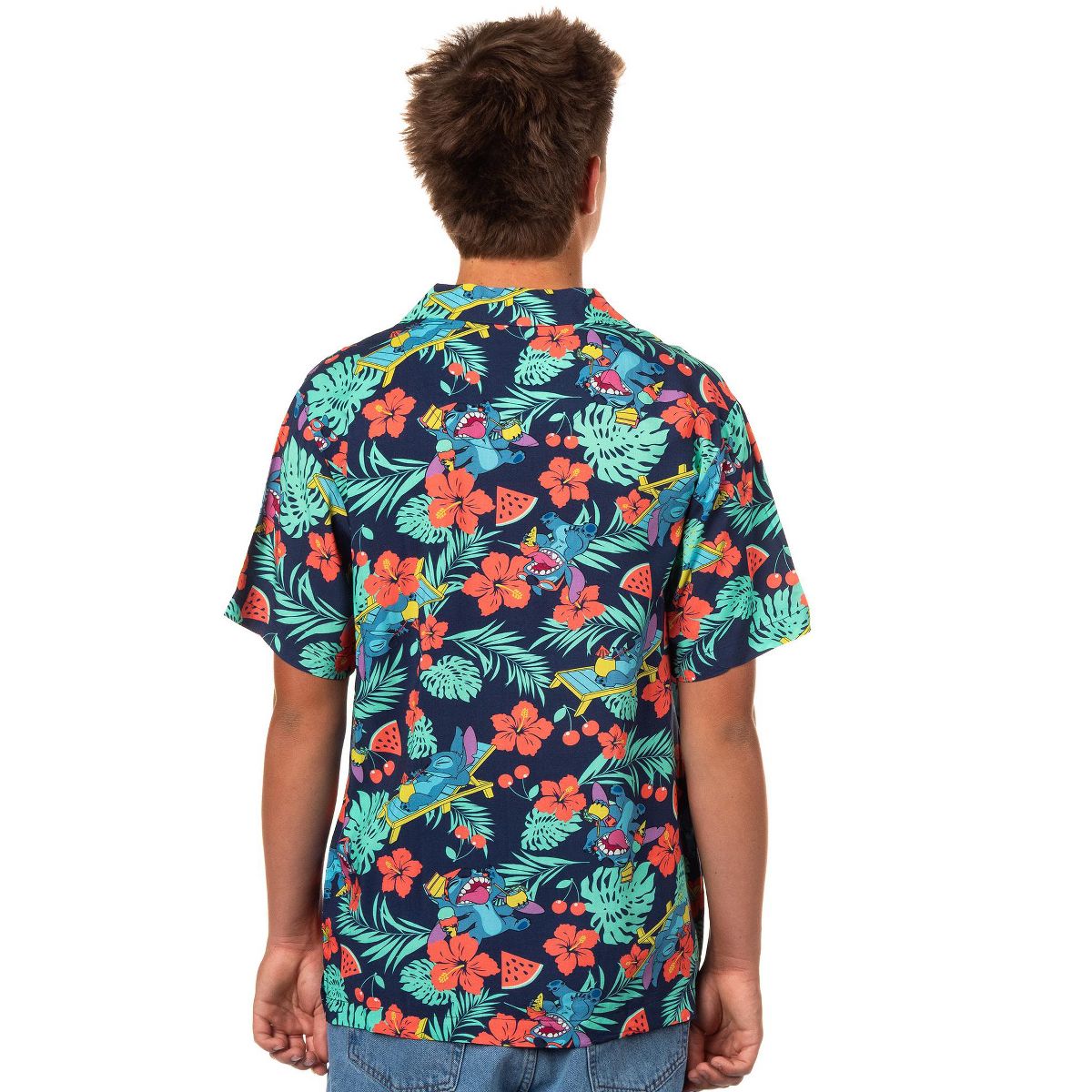 Seven Times Six Disney Lilo and Stitch Men's Hawaiian Shirt Tropical Party Button Up Top Multicolor - thumbnail 2