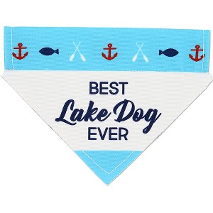Pavilion Gift Company - Lake Dog - 7" x 5" Canvas Slip on Pet Bandana - Pet Apparel Accessories - 1 of 4
