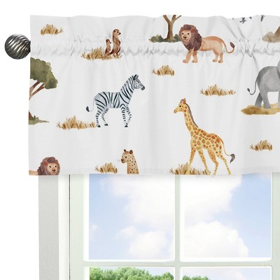 Safari Jungle Animals Multicolor Rod Pocket Window Valance