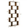 Costway 1/2 PCS 6 Tier S-Shaped Bookshelf Storage Display Bookcase Z-Shelf Coffee - 4 of 4