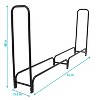 Sunnydaze Indoor/Outdoor Powder-Coated Steel Fire Pit or Fireplace Firewood Log Rack Holder - 8' - Black - 3 of 4