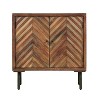 Mid-Century Sideboard Buffet Cabinet with Storage, Kitchen Cabinet w/3 Relief Cabinet Doors, Rustic Wood Coffee Bar Table for Dining Room - 2 of 4