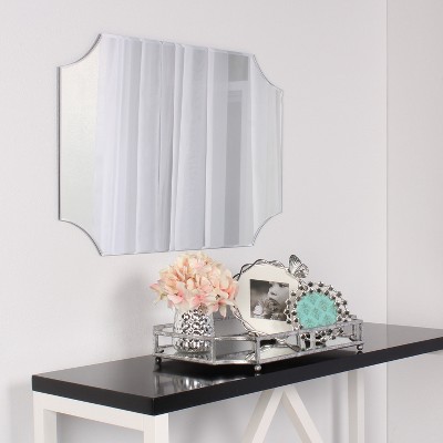 Silver Mirrored Glass Rectangular Decorative Tray