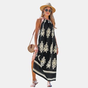 Women's Boho Chic Printed Halter Maxi Dress - Cupshe - 1 of 4