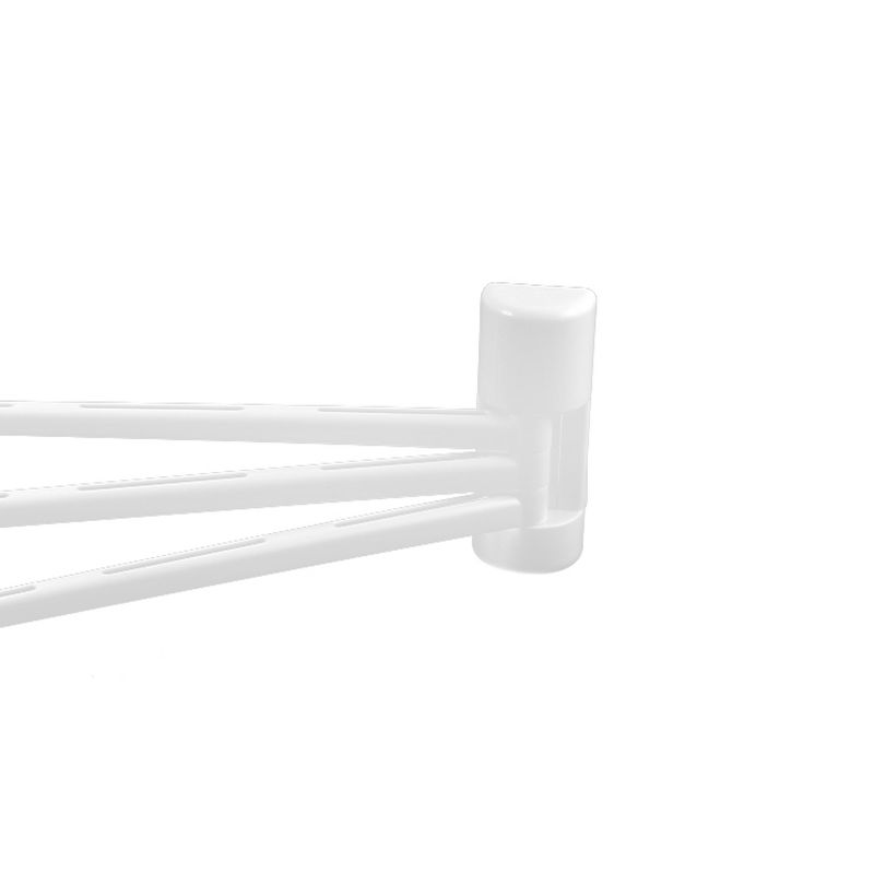 Unique Bargains Kitchen Bathroom Plastic 3-Bar Rotation Towel Rack Hooks and Hangers White 1 Pc, 4 of 8