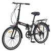 YONWAY 24" Folding Bike, Steel Frame 7 Speed Folding Bike, With Front & Rear V Brakes Anti-Skid Tires, For City Commuting - 2 of 4