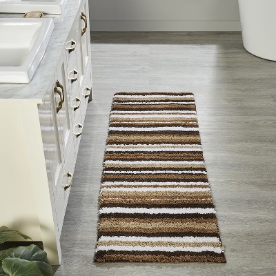 Griffie Brown and White Polyester Tufted Bath Rug Set