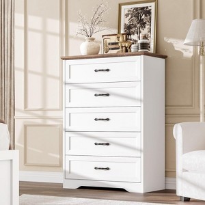 Jojoka 5 Drawers Dresser for Bedroom,Chest of Drawers with Wide Metal Handle - 1 of 4