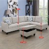AndMakers 97 in. W Square Arm 3-piece L Shaped Polyester Modern Sectional Sofa with Storage - 2 of 4